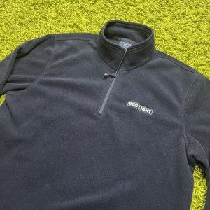 Vineyard Vines Bud Light Fleece 1/4 Zip Navy Blue Pullover Men’s Size Large